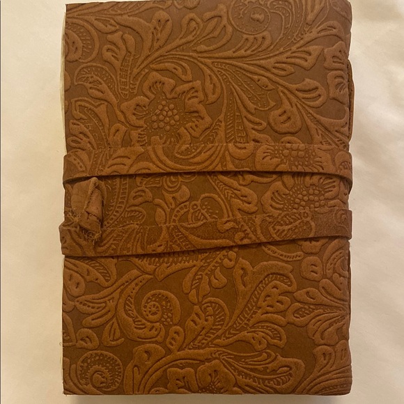 Floral Embossed Leather Notebook - Picture 2 of 8